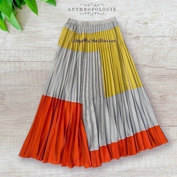 Anthropologie pleated color block maxi skirt *shop@iamwarrior - Picture 7 of 13